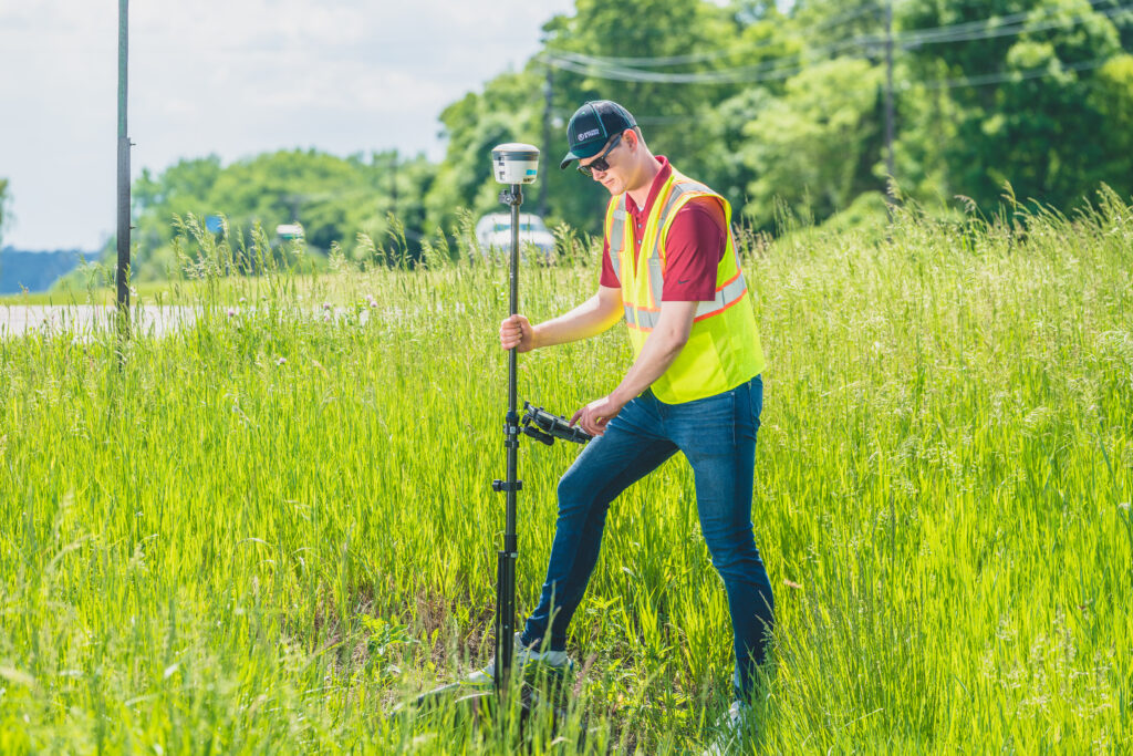 Jim Mertz running GIS in the field