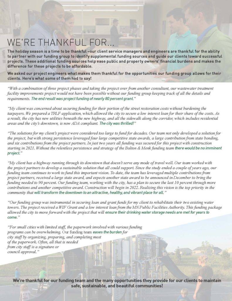 funding testimonies by Bolton & Menk employees