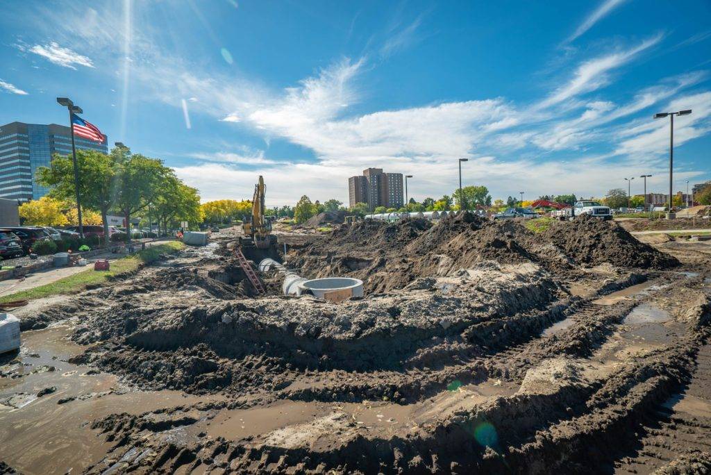 construction scene of NE Penn Drainage Area Improvements