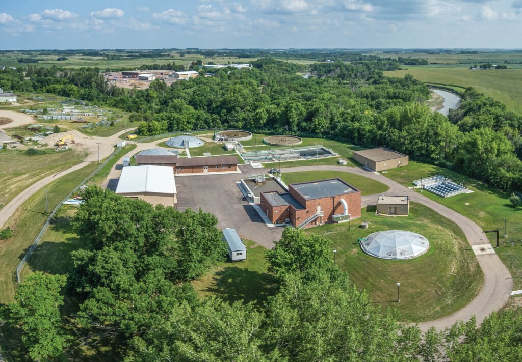 aerial view of the windom wastewater treatment plant