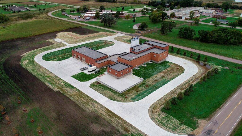 aerial image of Pipestone, Minnesota water treatment facility