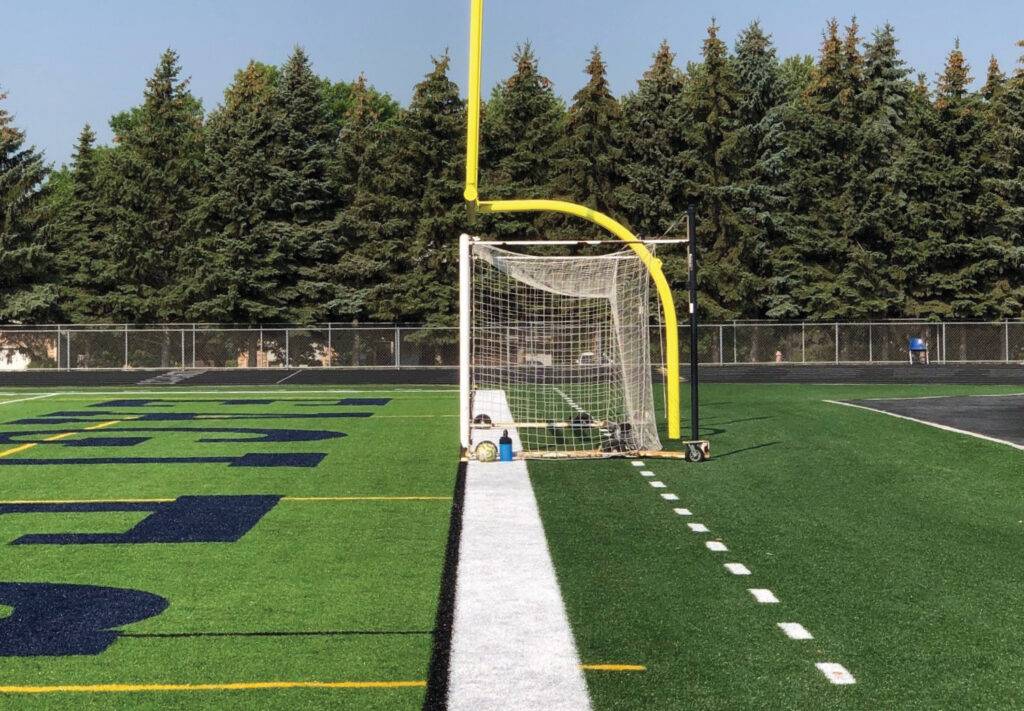 Synthetic turf field close-up