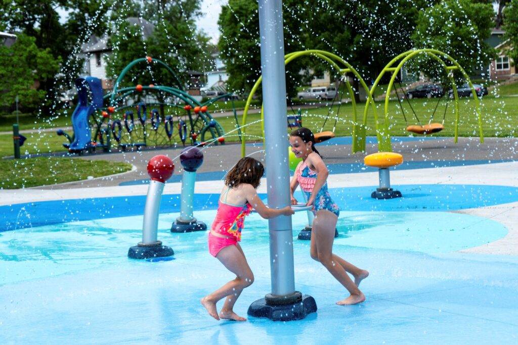 Kids Playing at the Bates Park Sprayground