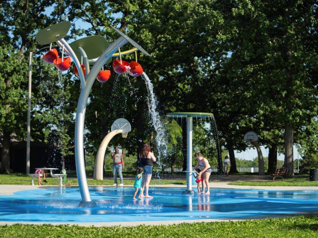 Kids enjoying the Drake Park Sprayground