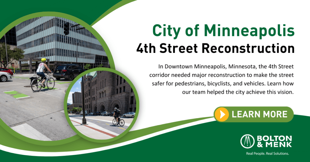 City of Minneapolis biking project picture and text