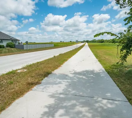 Sidewalk along a country road