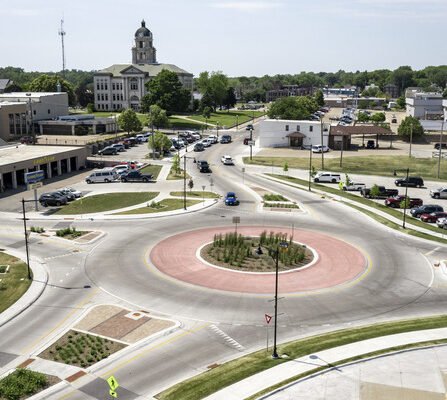 A map highlighting the watermain route through town