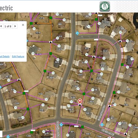 Lot map showing electrical infrastructure within a neighborhood