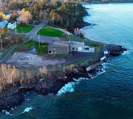 Water treatment facility on the lake shore