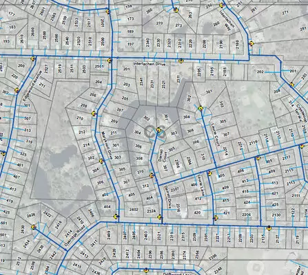 Property map of water lines