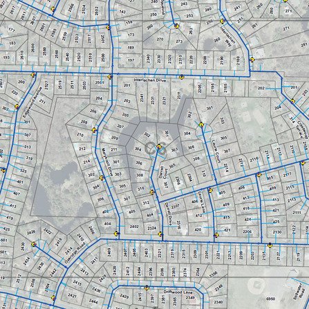 Property map of water lines