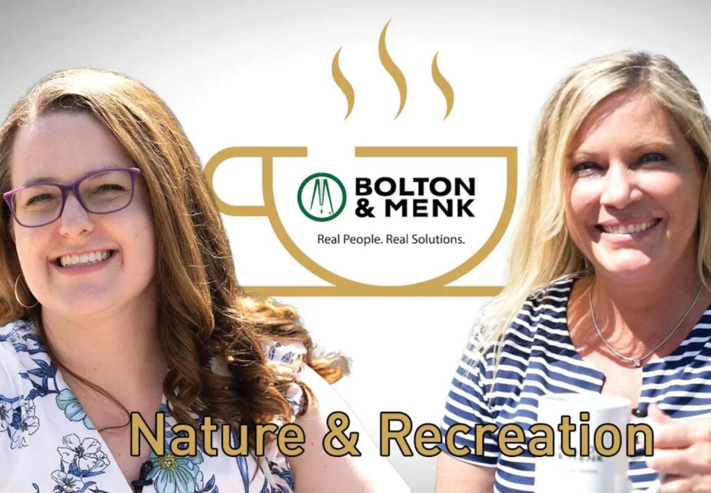 coffee break nature & Recreation graphic with two women smiling at camera