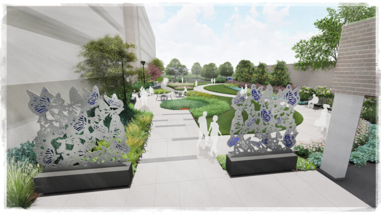 Atrium Health Pineville healing garden rendering