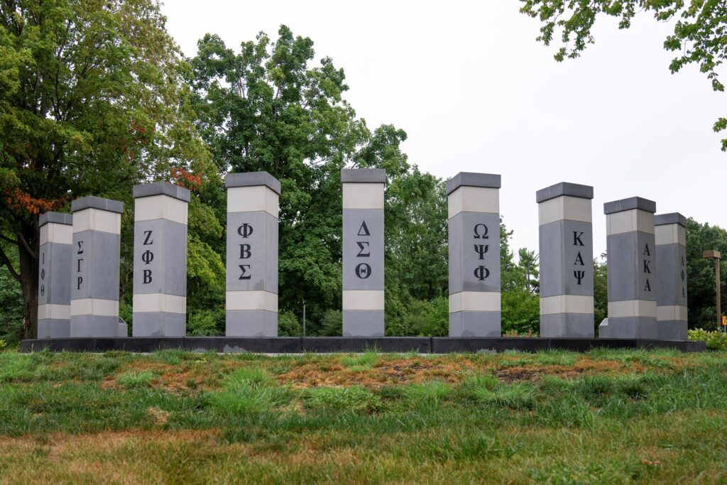 NPHC Pillars with Greek Letters