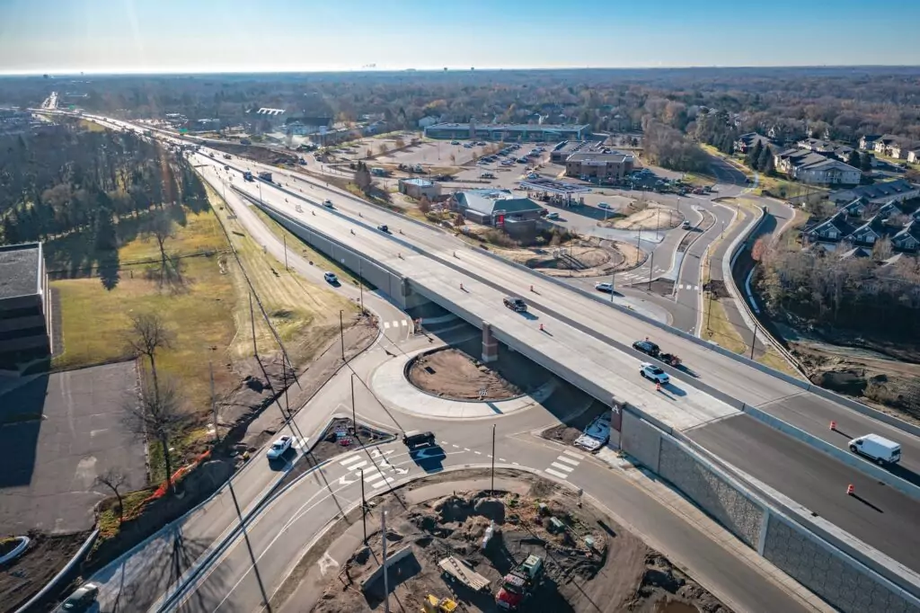 Anoka Highway 10/169 Improvements Project featuring a roundabout on a highway