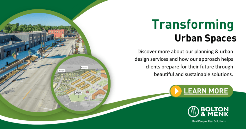 Graphic linking to planning & urban design website for Bolton & Menk