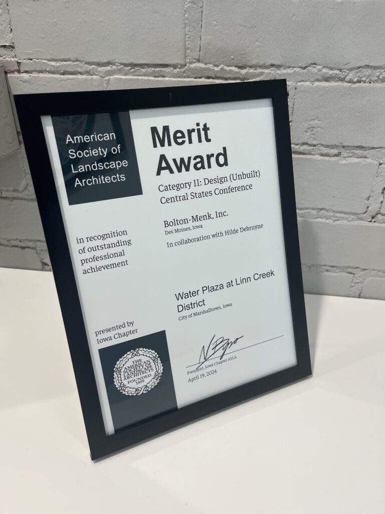 Water Plaza at Linn Creek Central States ASLA Merit Award