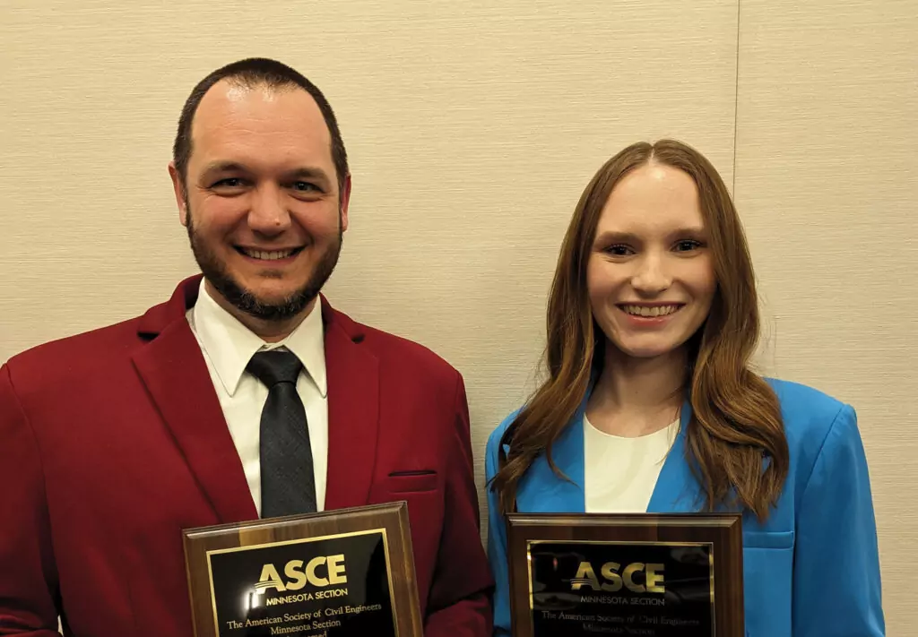 Tim Lamkin and Maren Mosley – ASCE-MN Engineering Award Recipients