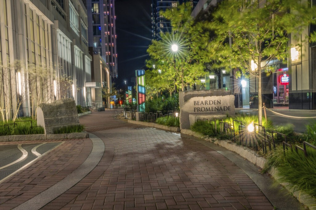 Landscape Architecture Bearden Promenade Nighttime