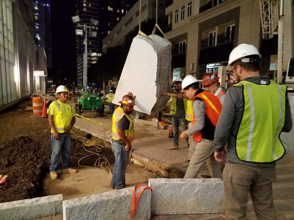 Landscape Architecture Bearden Promenade Boulder Installation