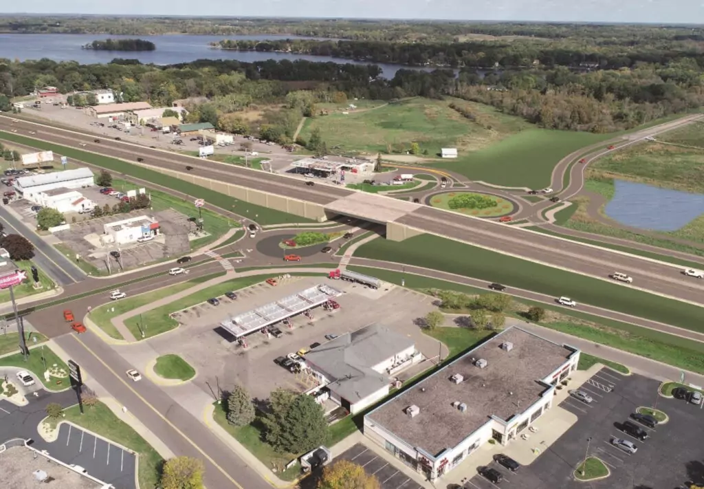 Digital rendering of the proposed interchange of TH 169 and CSAH 4