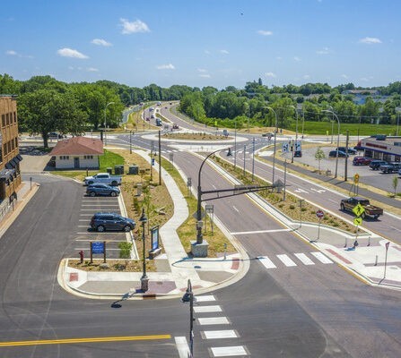 Downtown roundabout and streetscape improvements for both vehicles and pedestrians to enjoy