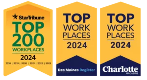 Top work place banners for Mn, IA, and NC