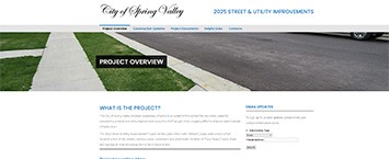 Spring Valley 2025 Streets and Utility improvements website banner