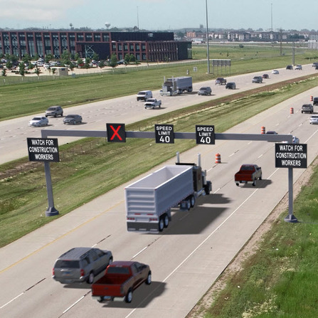 A long shot of a highway