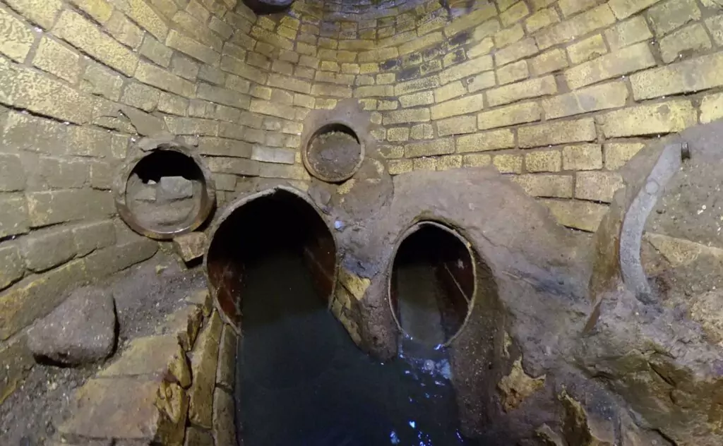 A 20-foot-deep sanitary manhole.