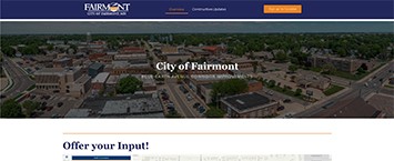 Fairmont MN Blue Earth Ave project website header